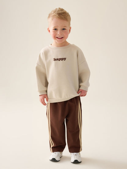Dsiney Kidz - Ecru/Choc Crew Neck Joggers Set (3mths-7yrs) image 1