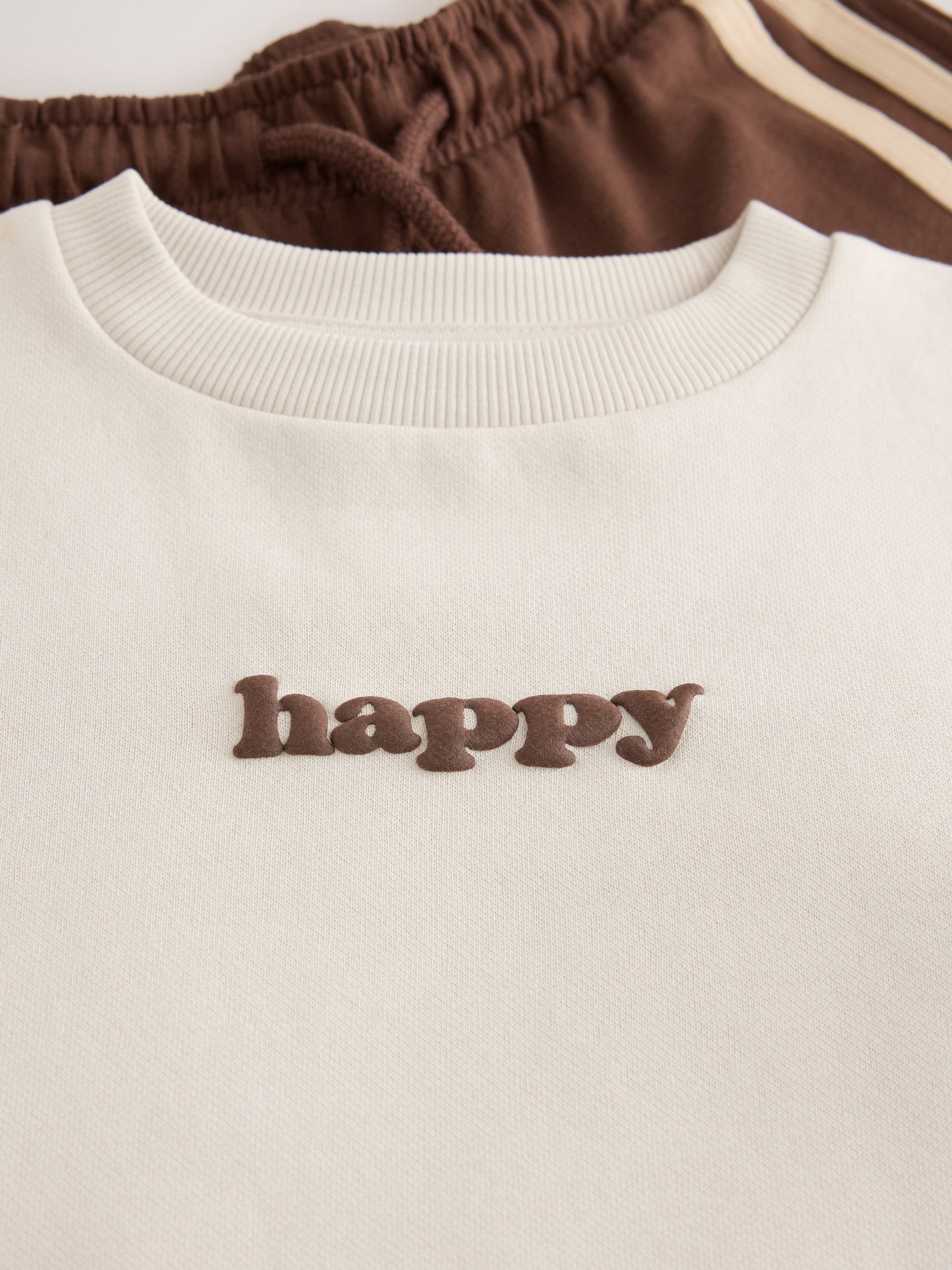 Dsiney Kidz - Ecru/Choc Crew Neck Joggers Set (3mths-7yrs) image 5