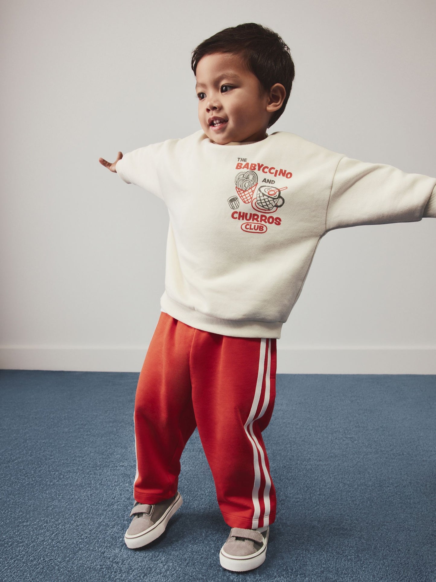 Dsiney Kidz - Red/Ecru Crew Neck Joggers Set (3mths-7yrs) image 2