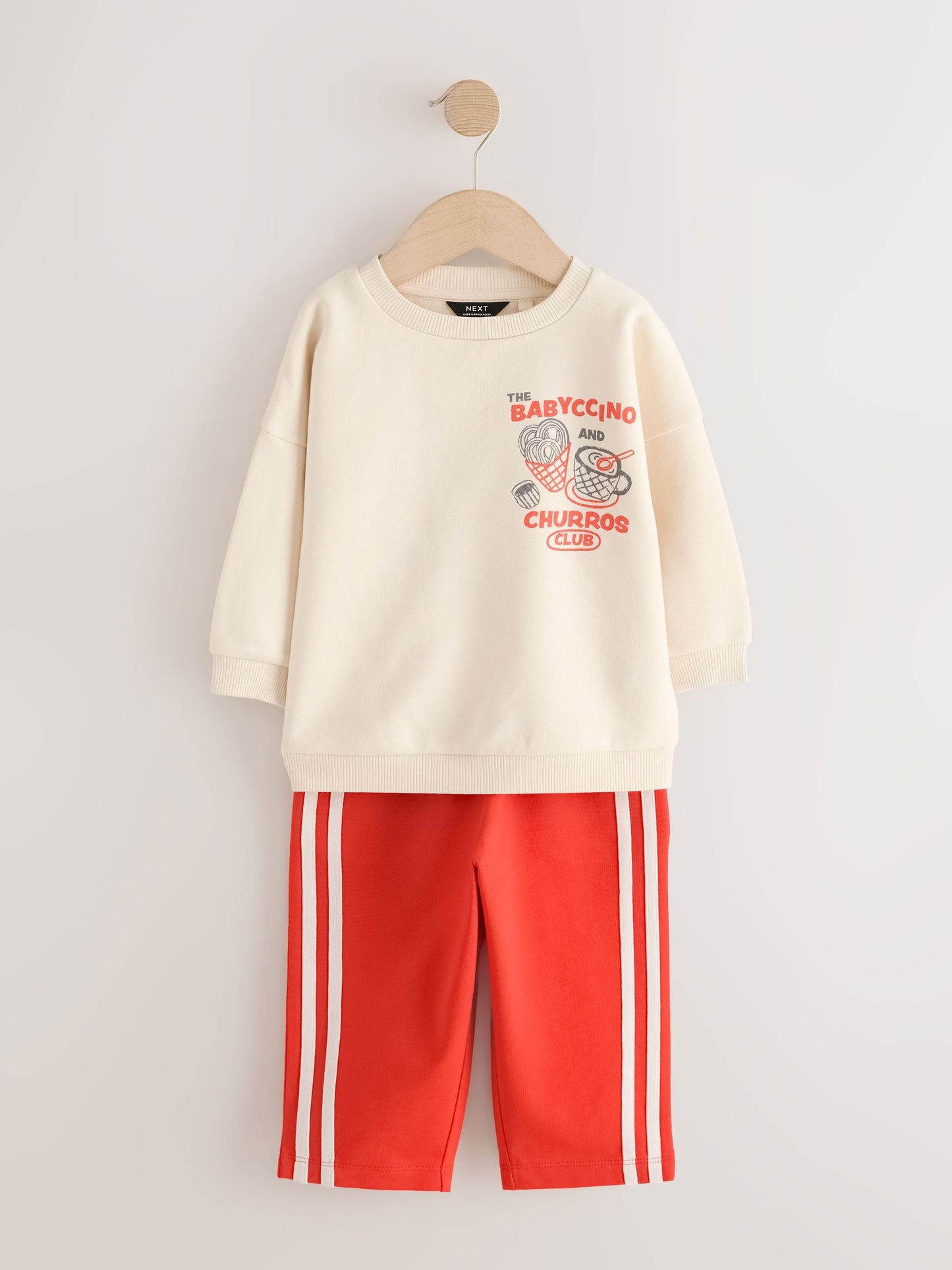 Dsiney Kidz - Red/Ecru Crew Neck Joggers Set (3mths-7yrs) image 5
