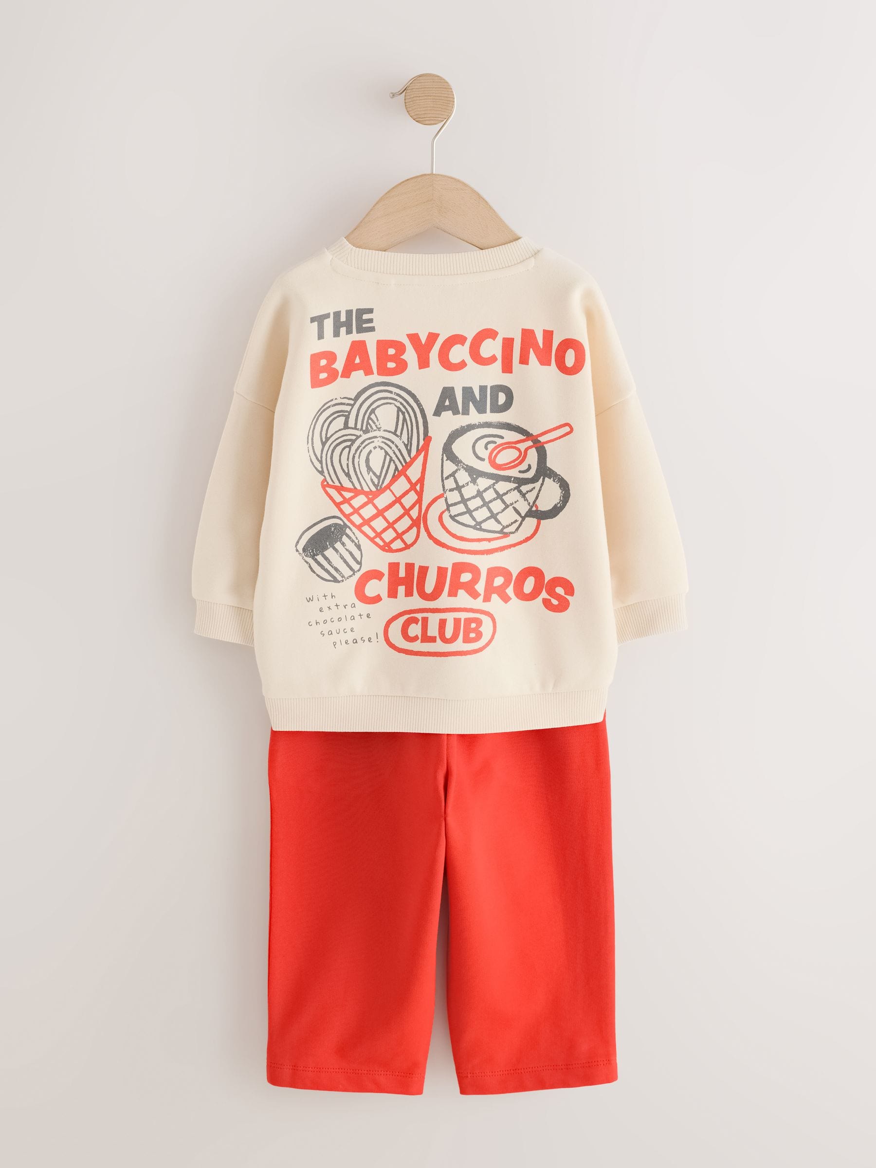 Dsiney Kidz - Red/Ecru Crew Neck Joggers Set (3mths-7yrs) image 7