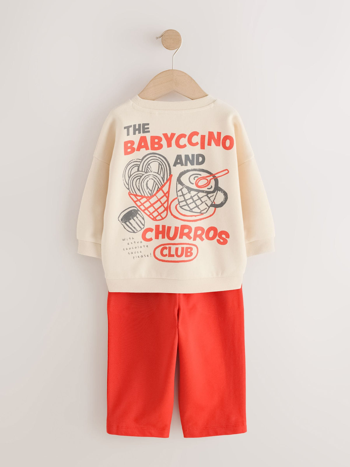 Dsiney Kidz - Red/Ecru Crew Neck Joggers Set (3mths-7yrs) image 7