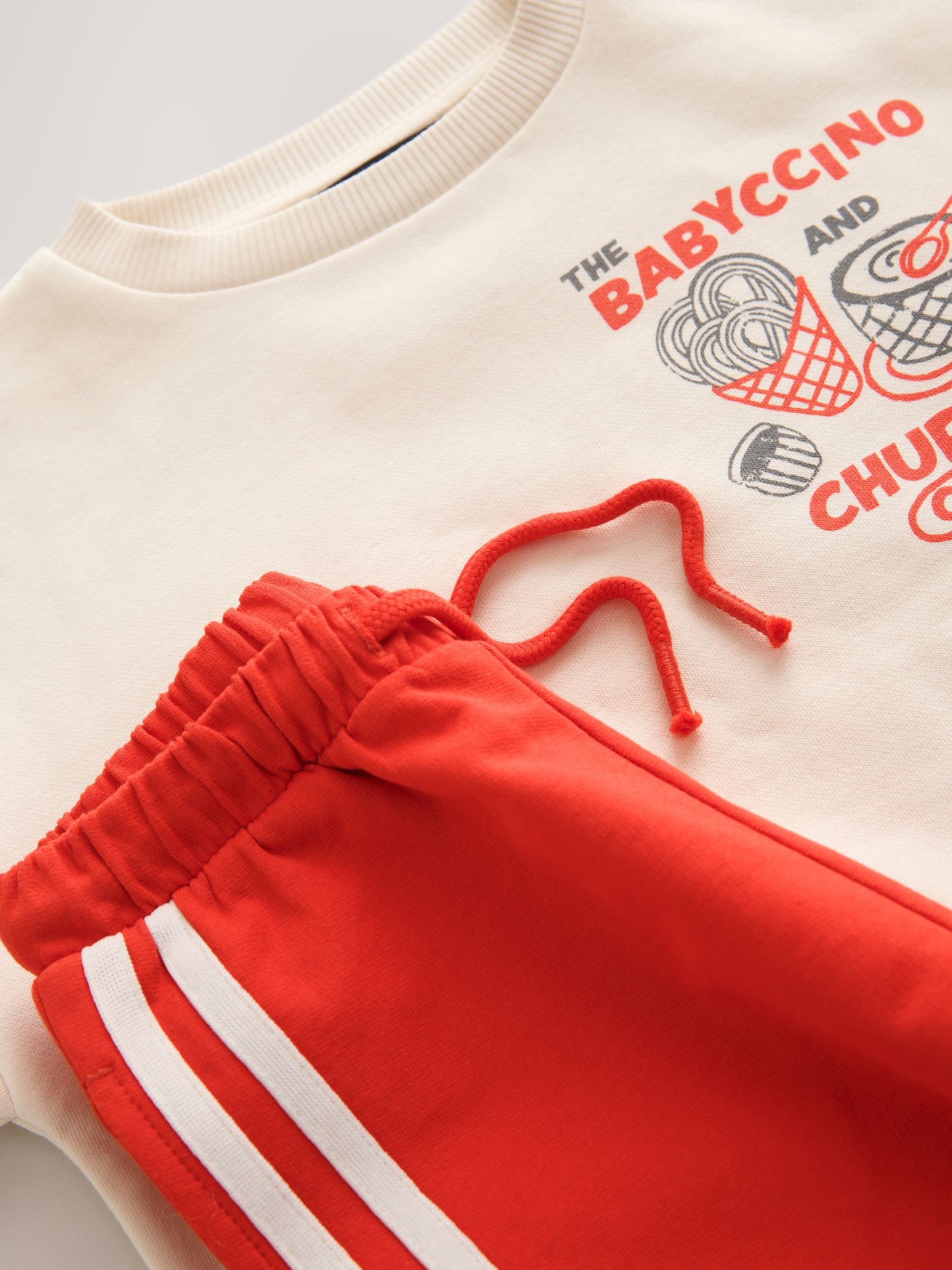 Dsiney Kidz - Red/Ecru Crew Neck Joggers Set (3mths-7yrs) image 8