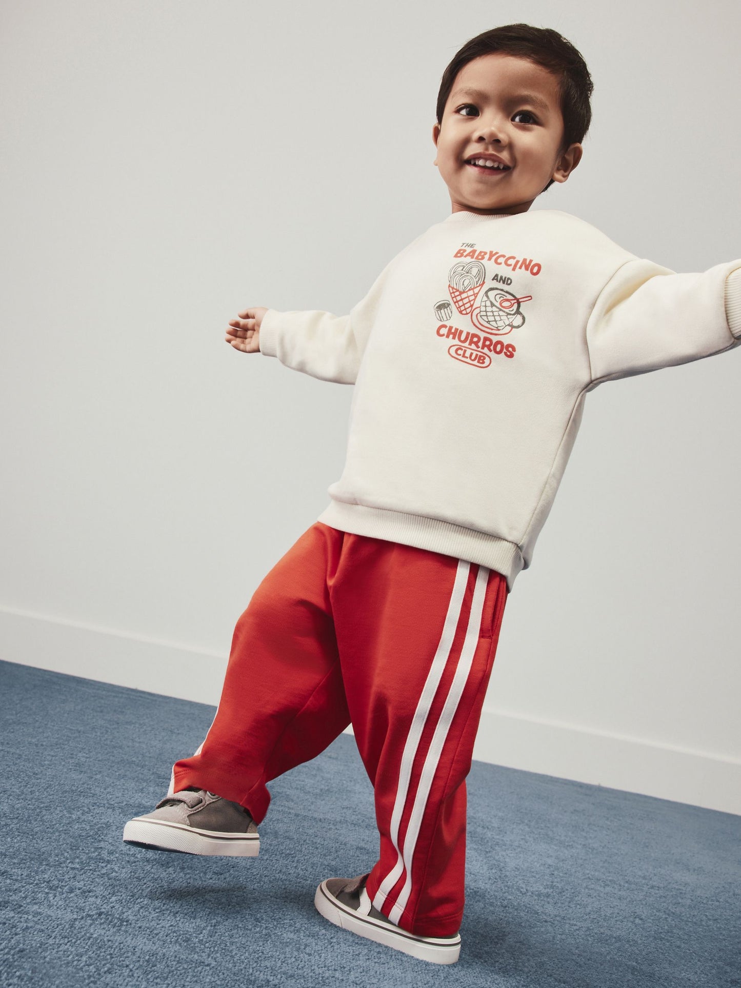 Dsiney Kidz - Red/Ecru Crew Neck Joggers Set (3mths-7yrs) image 1