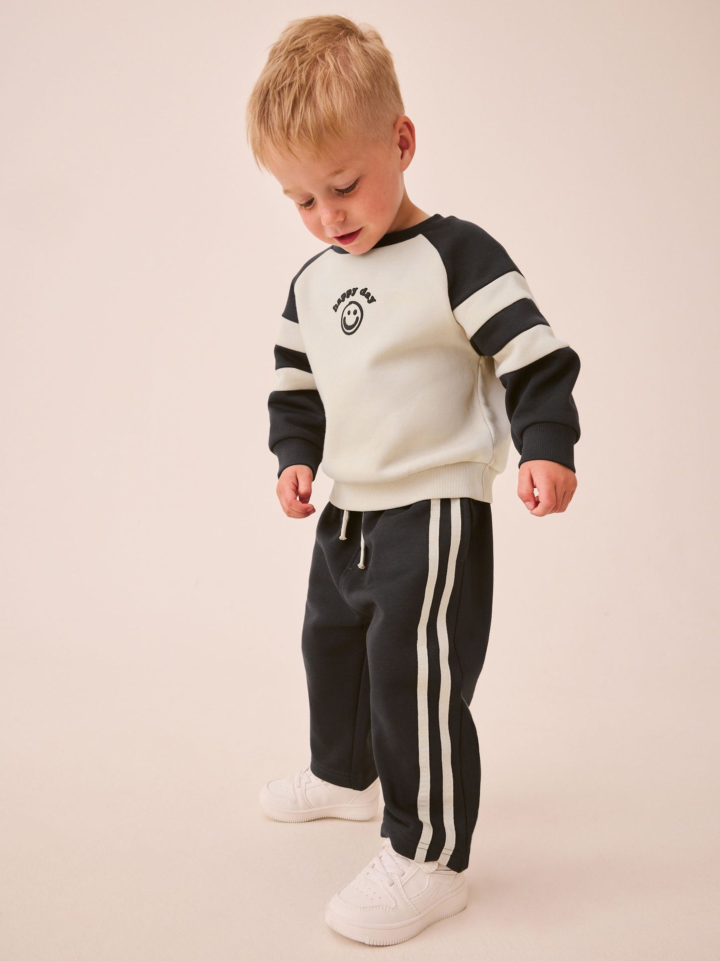 Dsiney Kidz - Grey/Ecru Crew Neck Joggers Set (3mths-7yrs) image 1
