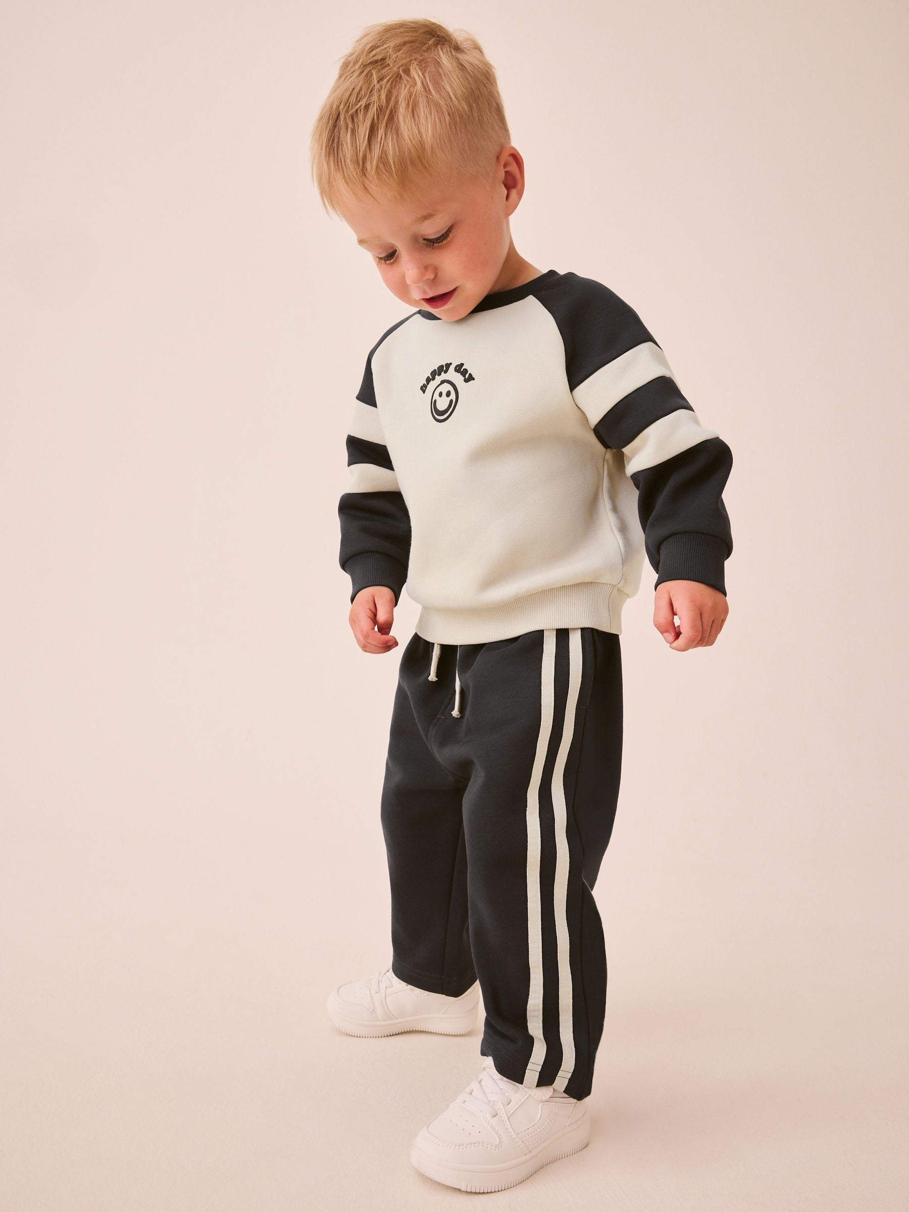Dsiney Kidz - Grey/Ecru Crew Neck Joggers Set (3mths-7yrs) image 1