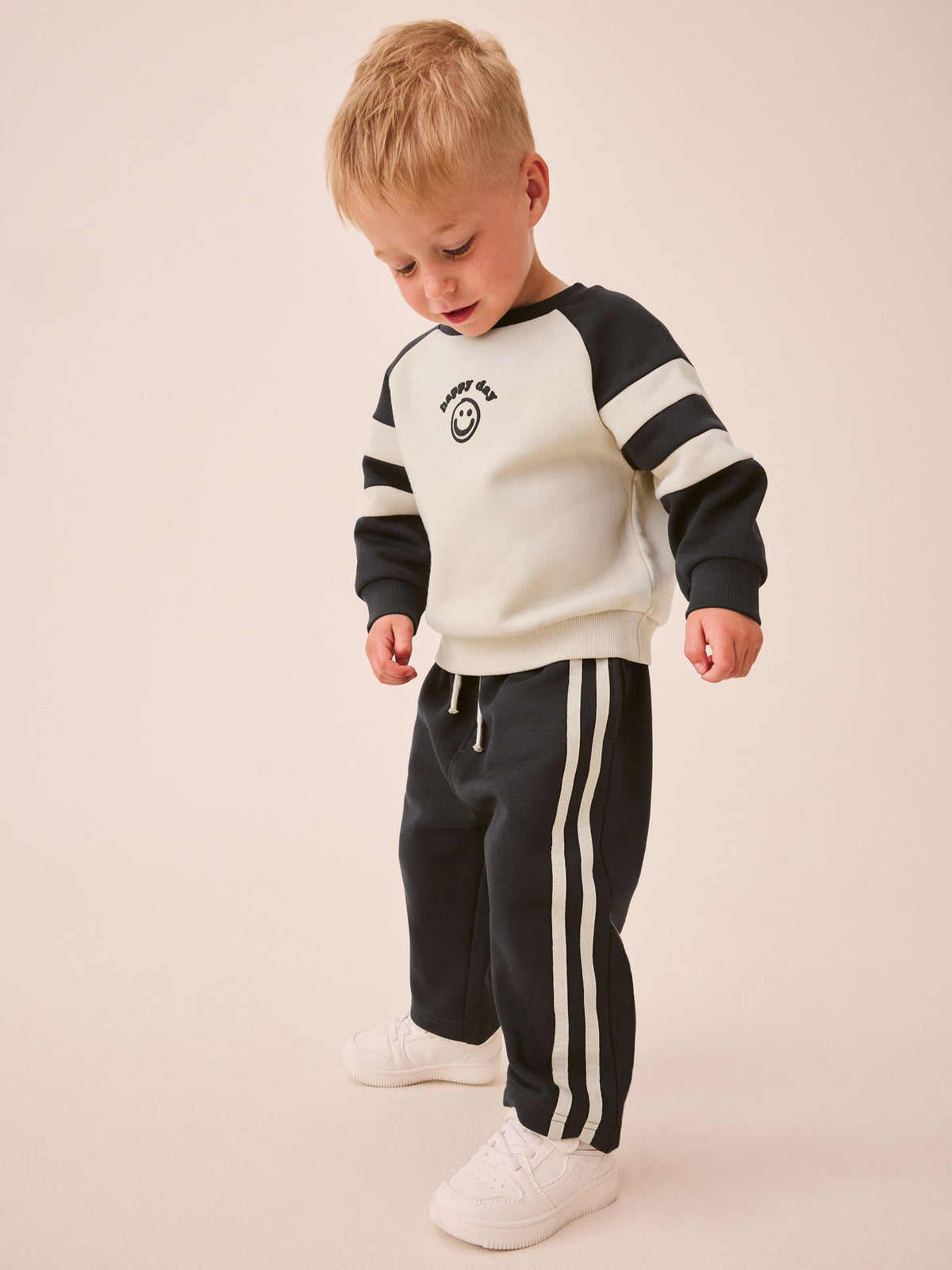 Dsiney Kidz - Grey/Ecru Crew Neck Joggers Set (3mths-7yrs) image 1