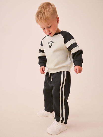 Dsiney Kidz - Grey/Ecru Crew Neck Joggers Set (3mths-7yrs) image 1