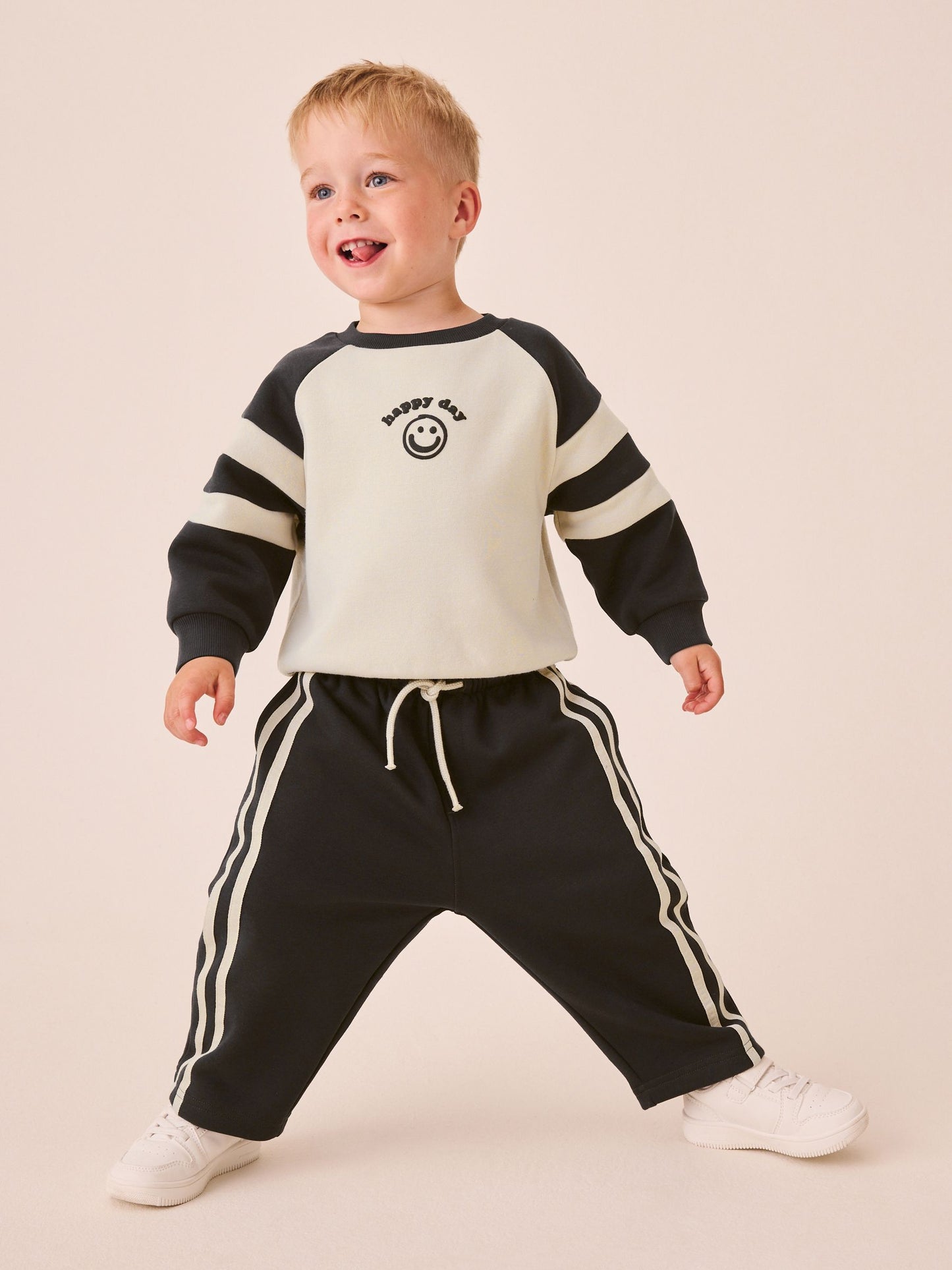 Dsiney Kidz - Grey/Ecru Crew Neck Joggers Set (3mths-7yrs) image 2