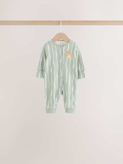 Neutral Safari Baby Sleepsuits 4 Pack (0mths-3yrs) image 3
