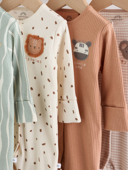 Neutral Safari Baby Sleepsuits 4 Pack (0mths-3yrs) image 8