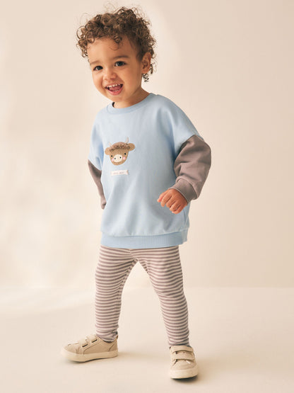 Blue Sweatshirt and Leggings Set 2 Piece (3mths-7yrs) image 1
