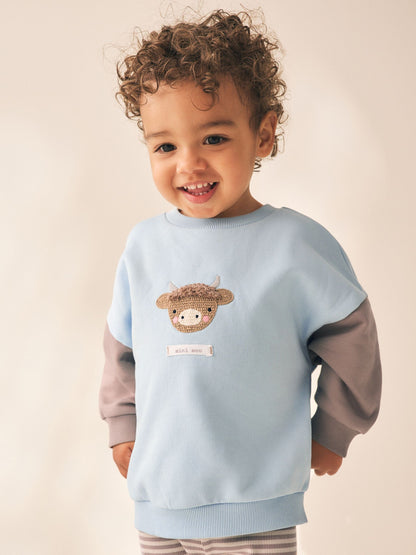 Blue Sweatshirt and Leggings Set 2 Piece (3mths-7yrs) image 2