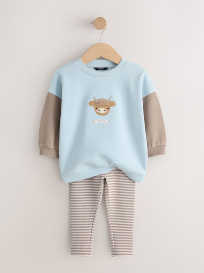 Blue Sweatshirt and Leggings Set 2 Piece (3mths-7yrs) image 6