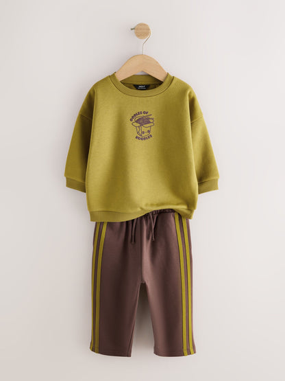 Dsiney Kidz - Olive Green Crew Neck Joggers Set (3mths-7yrs) image 7