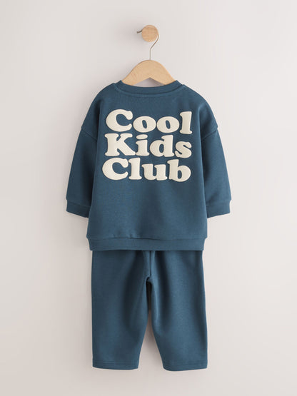 Dsiney Kidz - Dark/Blue Back Print Crew Neck Joggers Set (3mths-7yrs) image 1