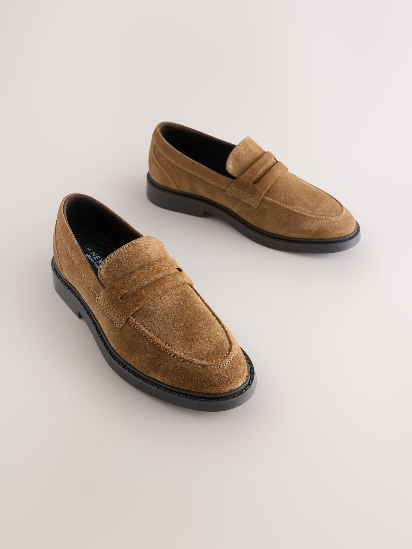 Tan Brown Suede Standard Fit (F) Smart Loafers image 1