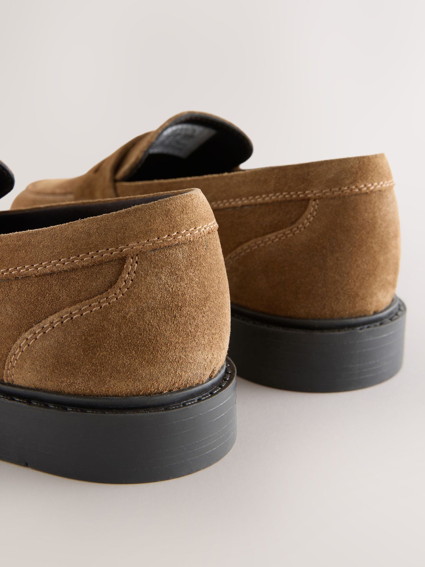 Tan Brown Suede Standard Fit (F) Smart Loafers image 4