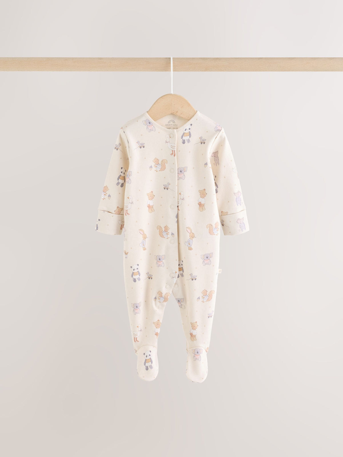 Neutral Animal Baby Sleepsuits 3 Pack (0-2yrs) image 2
