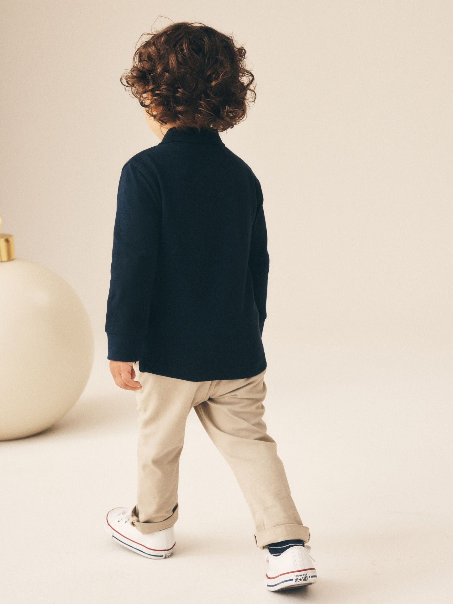 Dsiney Kidz - Navy Long Sleeve Christmas Embroidered Polo Shirt (3mths-7yrs) image 3