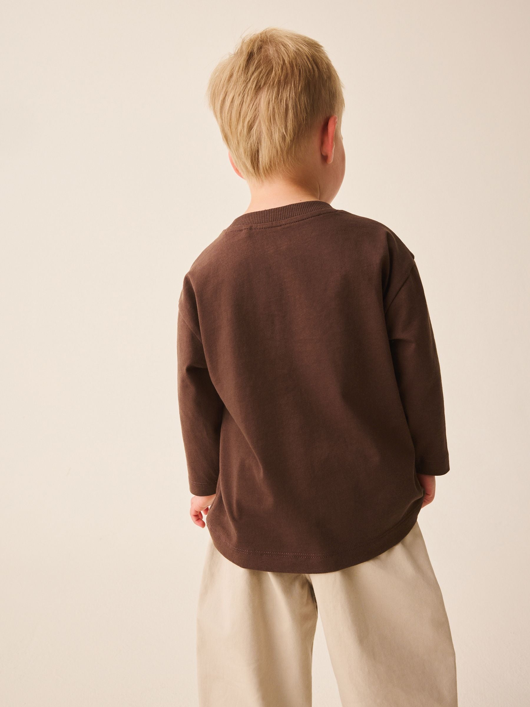 Dsiney Kidz - Brown I'm So Lucky Four Leaf Clover Long Sleeve Small Graphic Printed T-Shirt (3mths-7yrs) image 3
