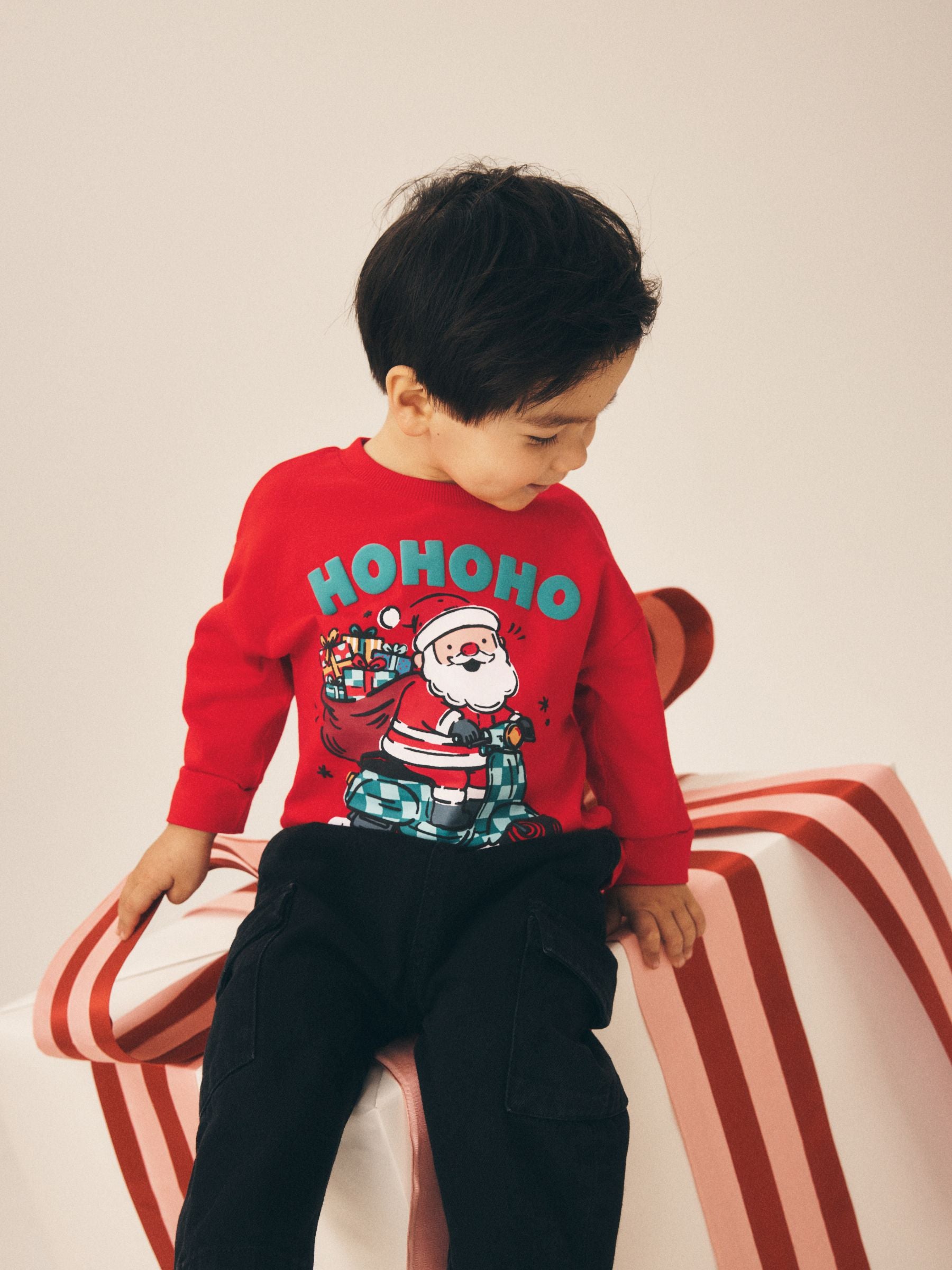 Dsiney Kidz - Red Santa Moped Long Sleeve Christmas T-Shirt (3mths-7yrs) image 4