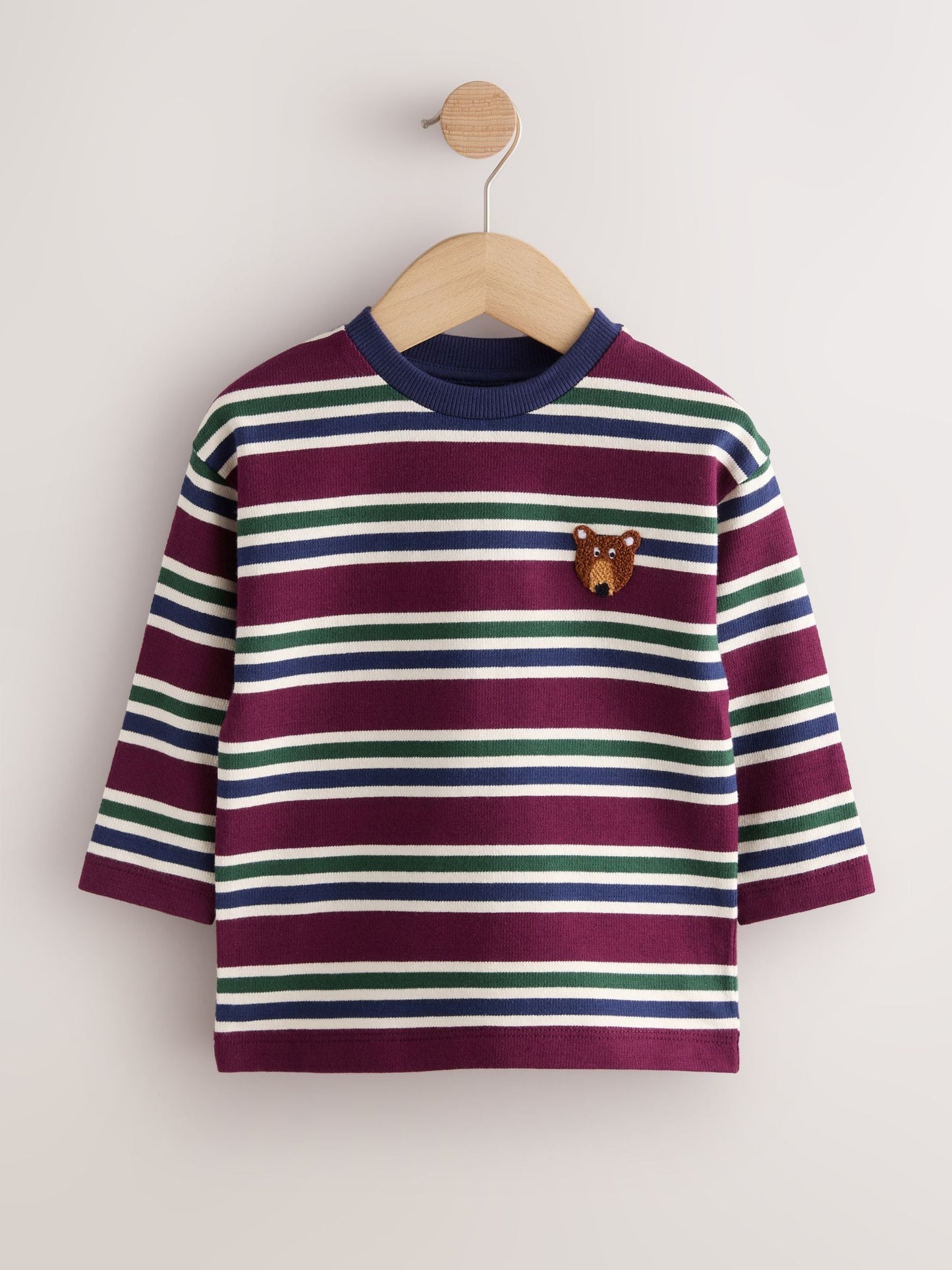 Dsiney Kidz - Berry/Navy Textured Sripe Long Sleeve Stripe T-Shirt (3mths-7yrs) image 5