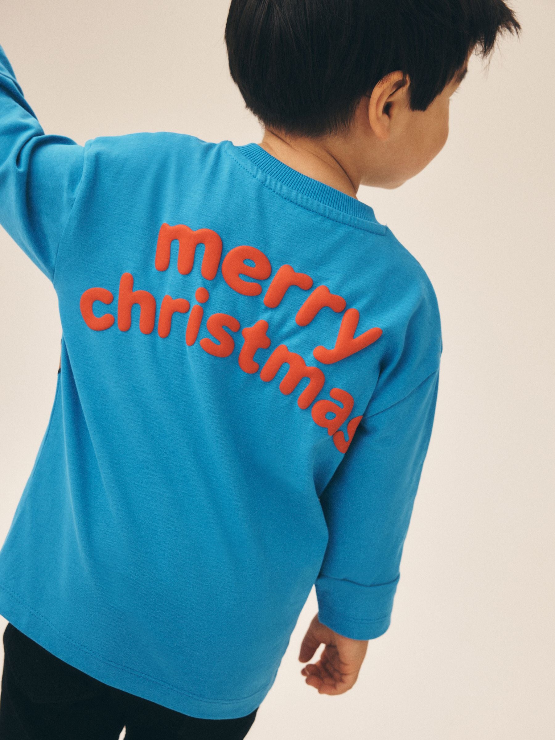 Dsiney Kidz - Blue Santa & Rudolph Long Sleeve Christmas T-Shirt (3mths-7yrs) image 3