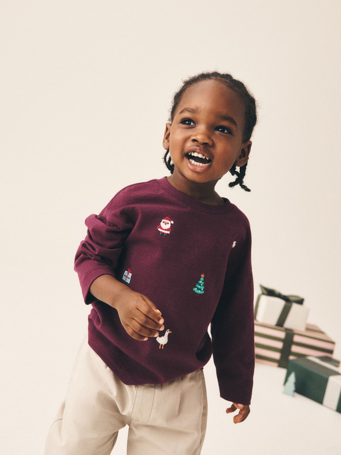 Dsiney Kidz - Berry Red All over Embroidered Long Sleeve Christmas T-Shirt (3mths-7yrs) image 3