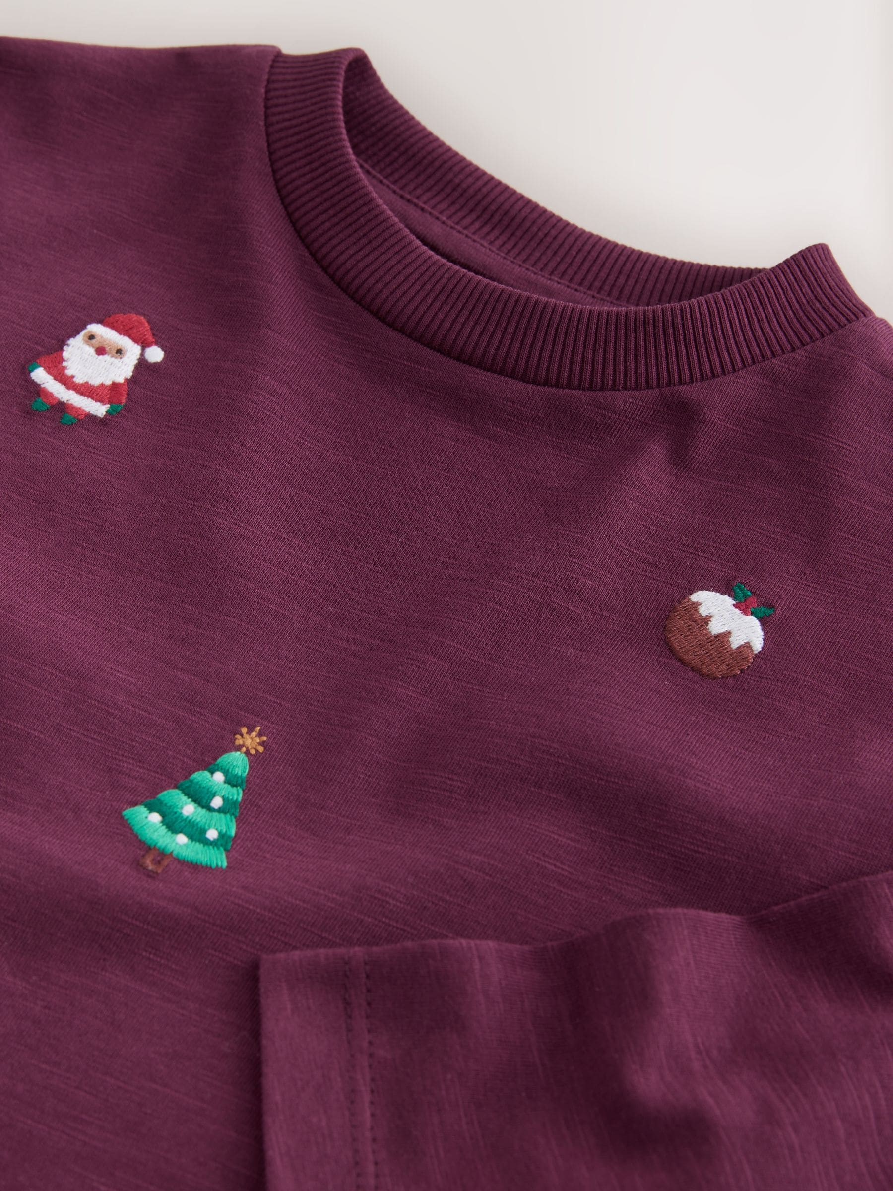 Dsiney Kidz - Berry Red All over Embroidered Long Sleeve Christmas T-Shirt (3mths-7yrs) image 7