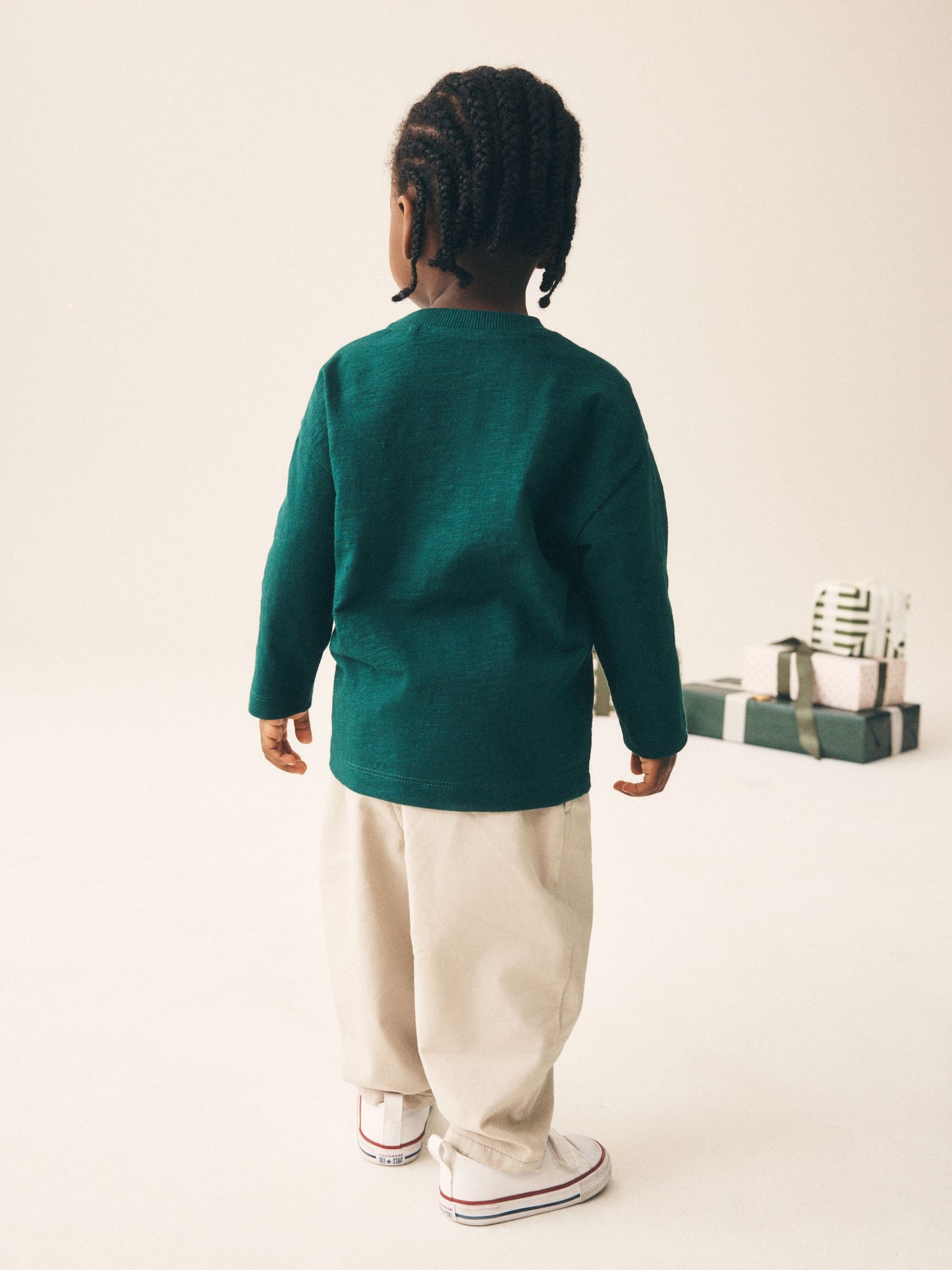 Dsiney Kidz - Dark Green Santa Interactive Tractor Long Sleeve Christmas T-Shirt (3mths-7yrs) image 3