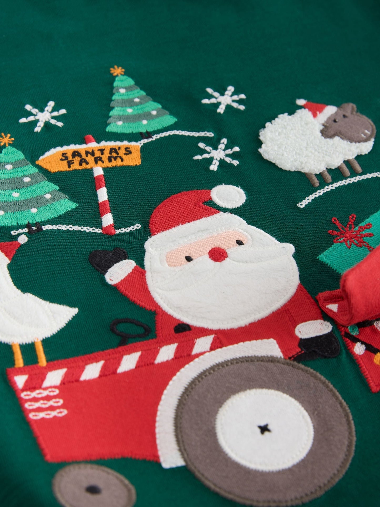 Dsiney Kidz - Dark Green Santa Interactive Tractor Long Sleeve Christmas T-Shirt (3mths-7yrs) image 8