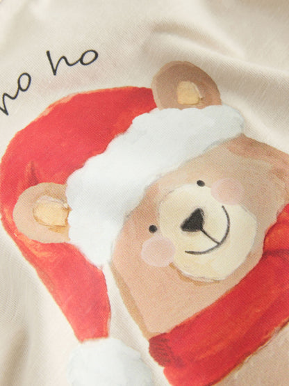 Dsiney Kidz - Cream Bear with Santa Hat Long Sleeve Christmas T-Shirt (3mths-7yrs) image 3