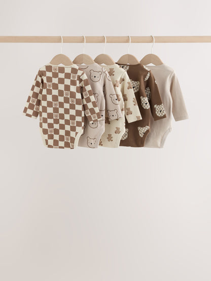 Dsiney Kidz - Brown Bear Long Sleeve Bodysuits 5 Pack image 2
