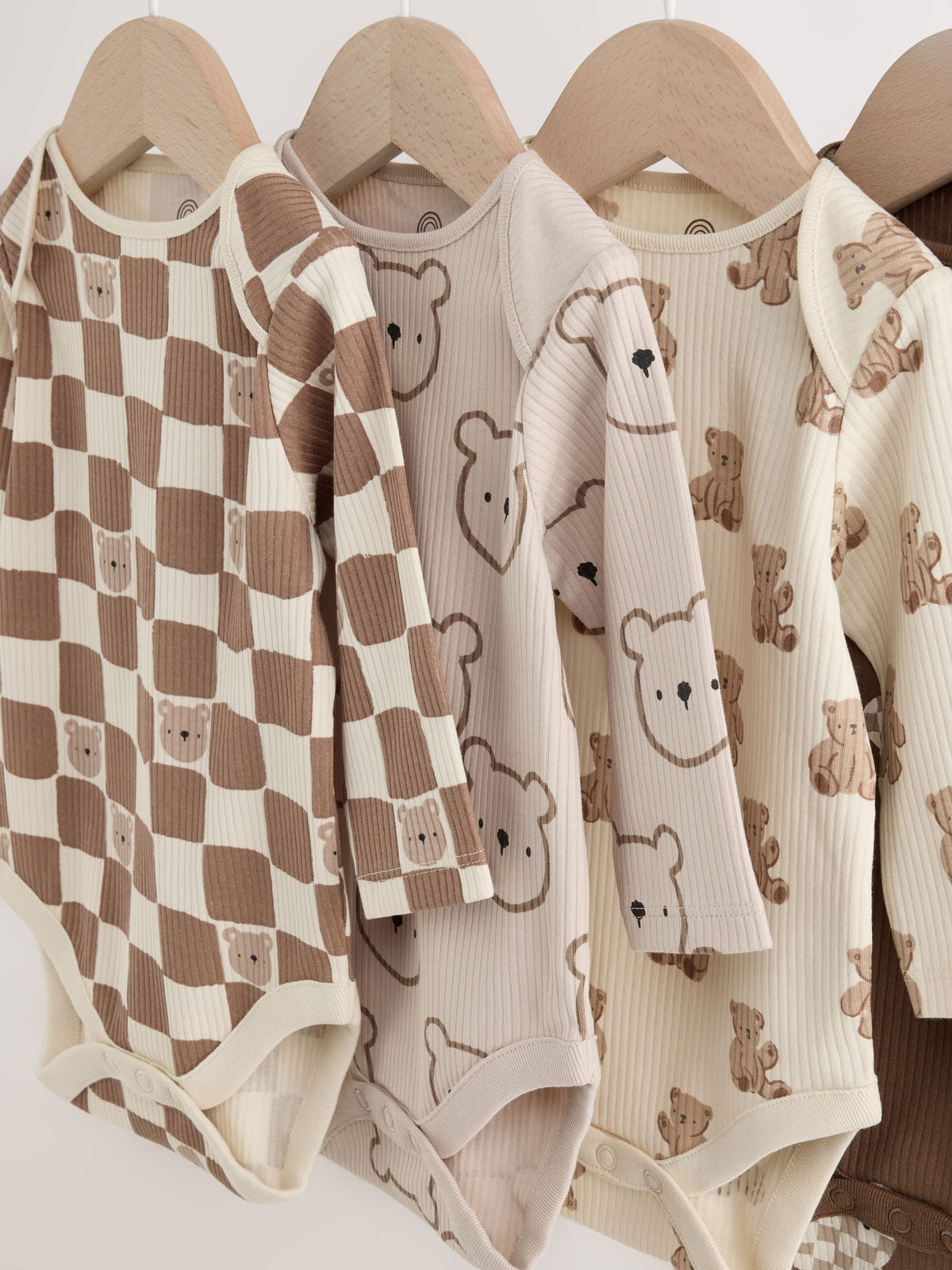 Dsiney Kidz - Brown Bear Long Sleeve Bodysuits 5 Pack image 3
