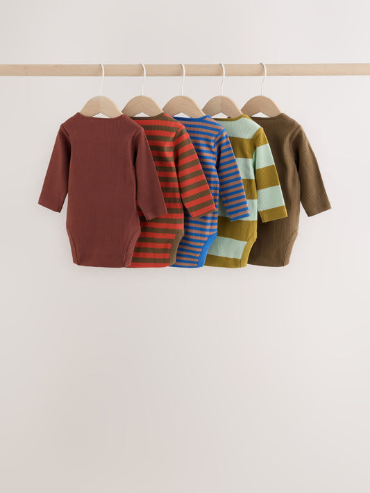 Dsiney Kidz - Multi Stripe Long Sleeve Bodysuits 5 Pack image 2