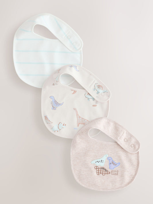 Dsiney Kidz - Neutral Dinosaur Baby Bibs 3 Pack image 1