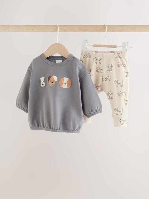 Dsiney Kidz - Grey Dogs Baby Sweatshirt and Leggings Set (0mths-2yrs) image 1