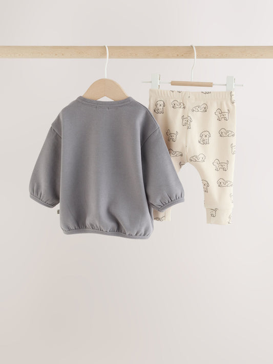 Dsiney Kidz - Grey Dogs Baby Sweatshirt and Leggings Set (0mths-2yrs) image 2