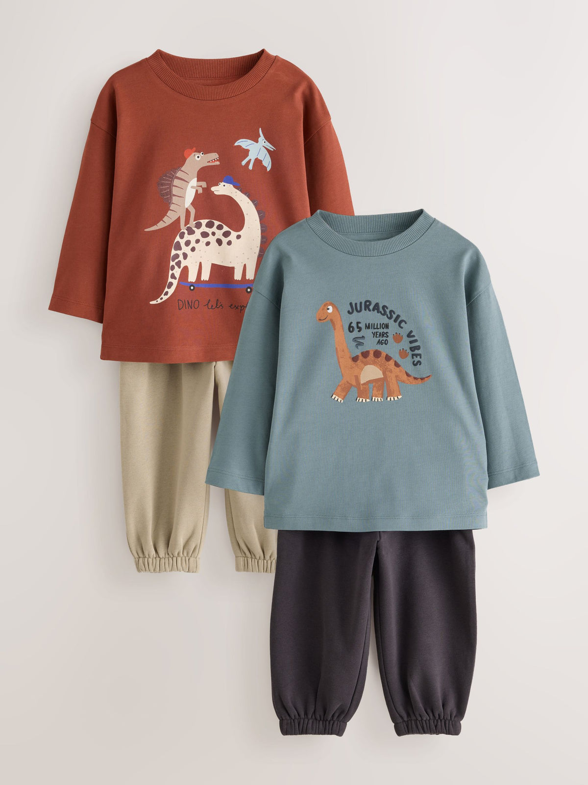Multi Animal Safari Graphic Printed Top and Leggings Set 2 Pack (3mths-7yrs) - image 1