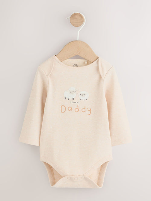 Dsiney Kidz - Neutral I Love My Daddy Long Sleeve Baby Bodysuit image 1