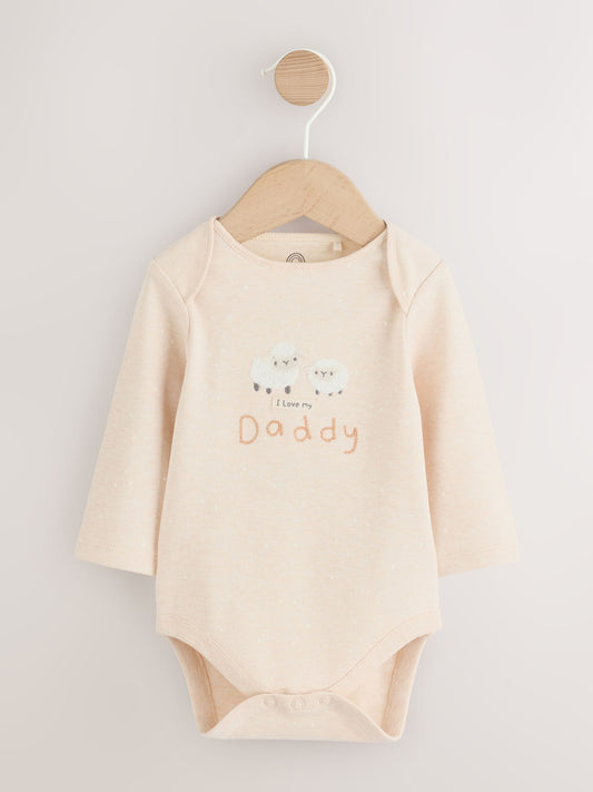 Dsiney Kidz - Neutral I Love My Daddy Long Sleeve Baby Bodysuit image 1