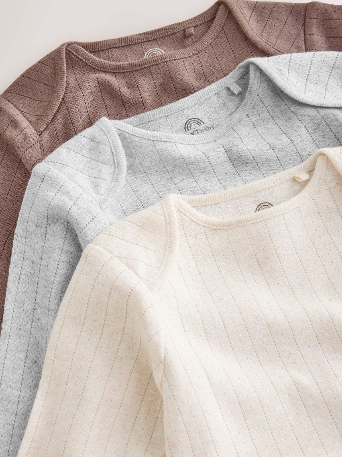 Dsiney Kidz - Neutral Pointelle Long Sleeve Baby Bodysuits 3 Pack image 7
