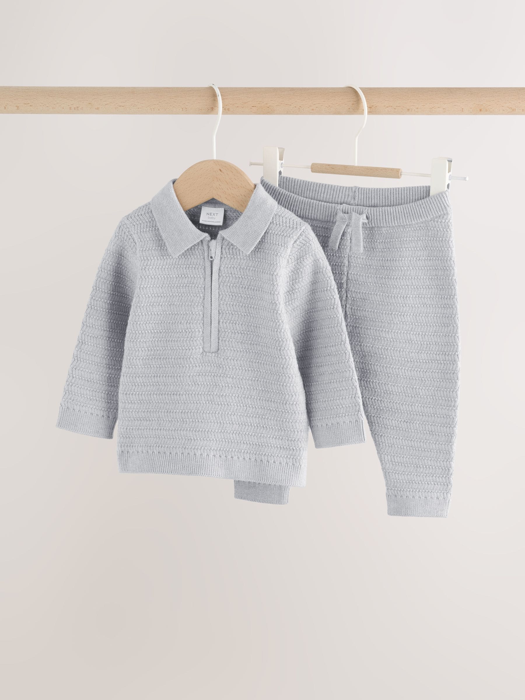 Grey Knitted Jumper and Leggings Baby Set (0mths-2yrs) image 4