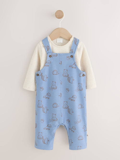 Dsiney Kidz - Blue Linear Character Jersey Dungaree and Bodysuit Baby Set (0mths-2yrs) image 1