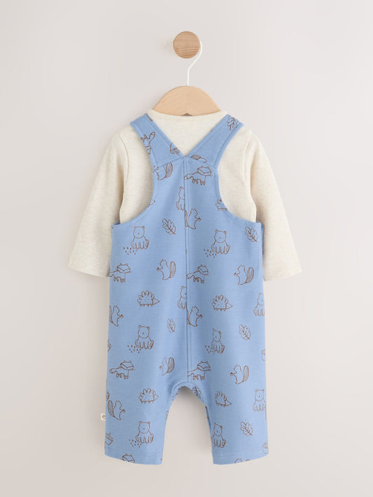 Dsiney Kidz - Blue Linear Character Jersey Dungaree and Bodysuit Baby Set (0mths-2yrs) image 2