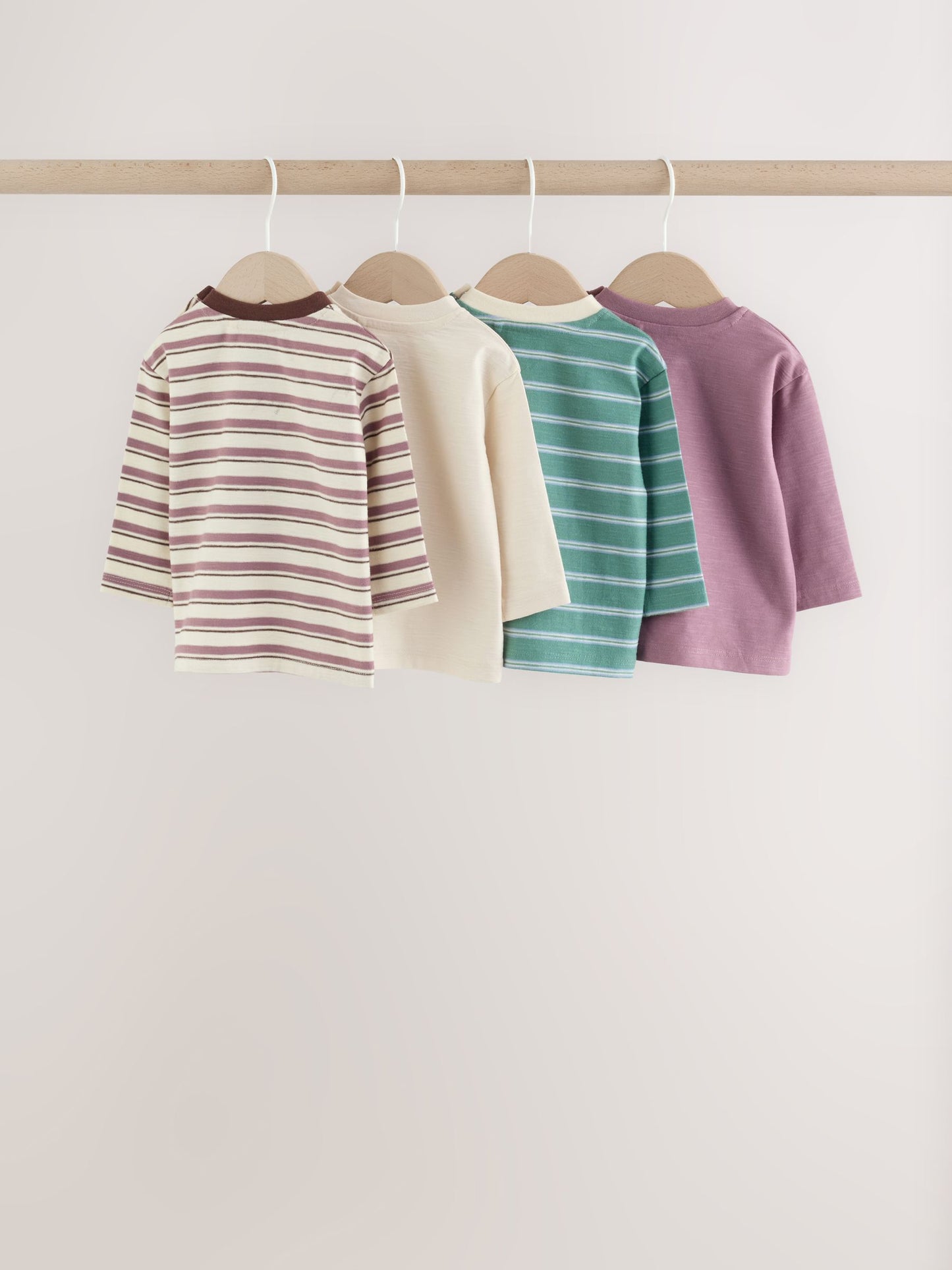 Dsiney Kidz - Blue/Green Stripe Baby Long Sleeve T-Shirts 4 Pack (0mths-2yrs) image 2