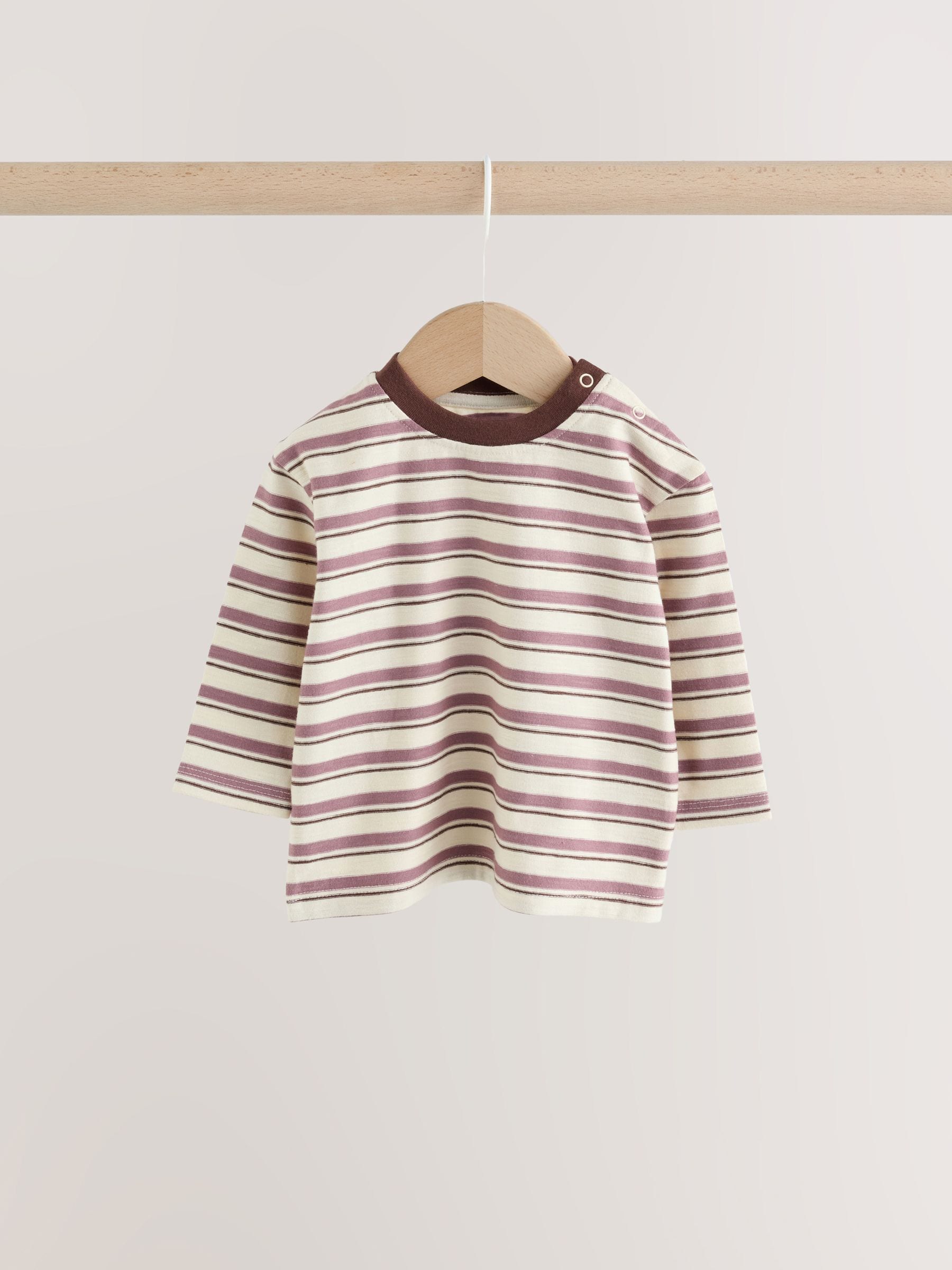 Dsiney Kidz - Blue/Green Stripe Baby Long Sleeve T-Shirts 4 Pack (0mths-2yrs) image 3