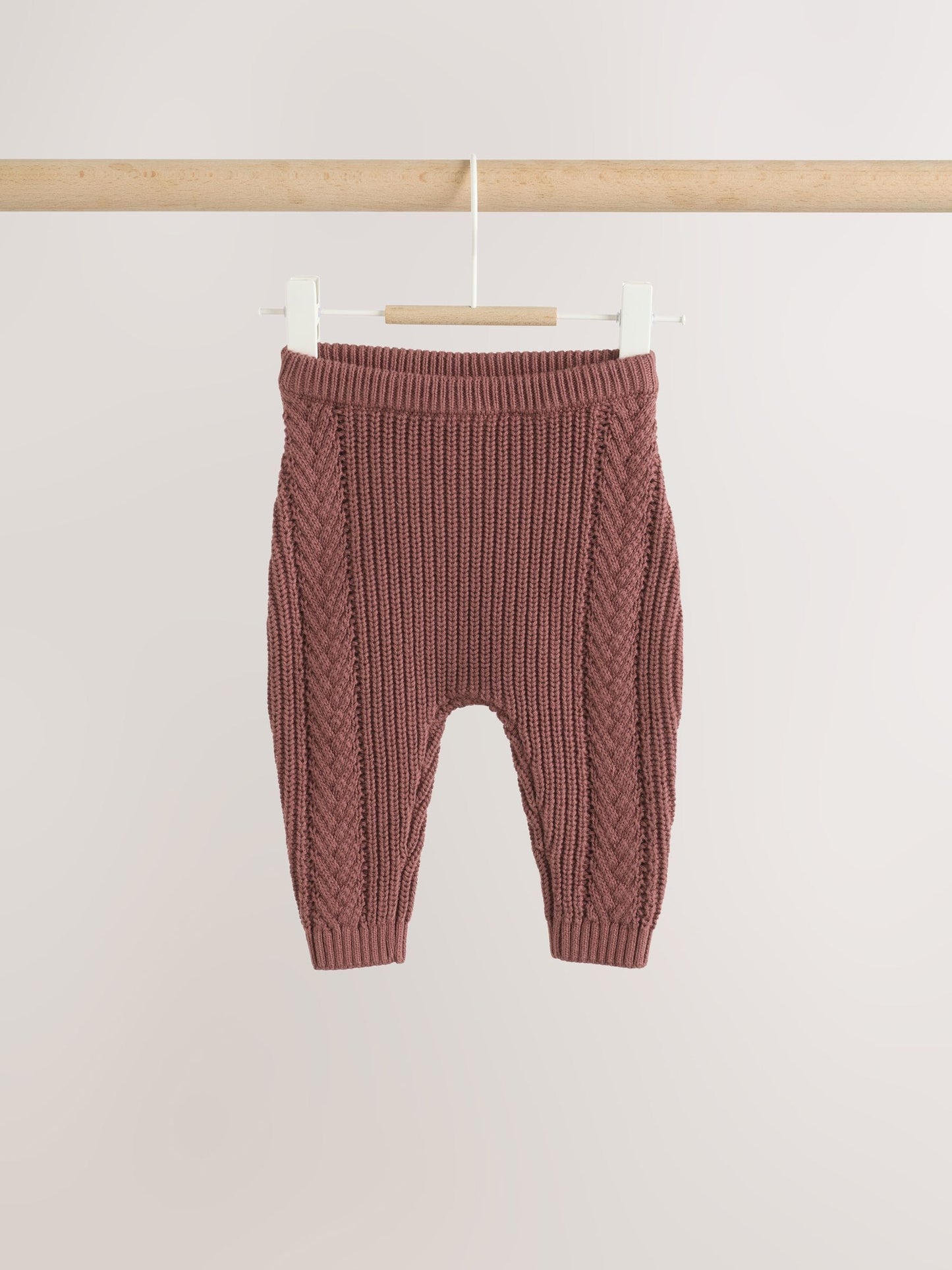 Chocolate Brown Baby Cable Knit Jumper and Leggings Set (0mths-2yrs) image 3