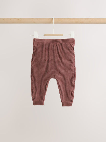 Chocolate Brown Baby Cable Knit Jumper and Leggings Set (0mths-2yrs) image 6